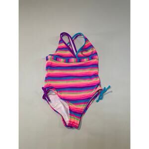 Angel Beach Girls Rainbow Criss‑Cross Back Swimsuit – Size 7